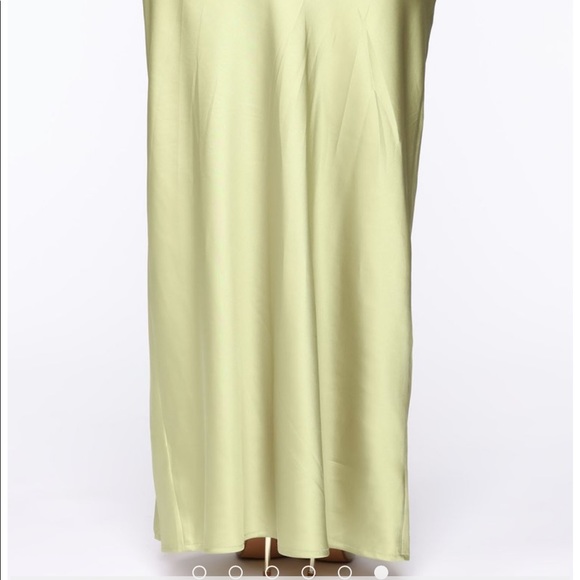 All Up In My Business Satin Midi Skirt - Sage - Picture 6 of 8
